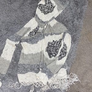 Cardigan with a hood! Perfect for cool weather.